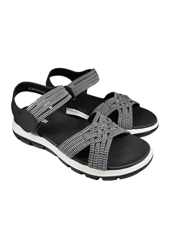 Damen Flache Sandalen Schwarz