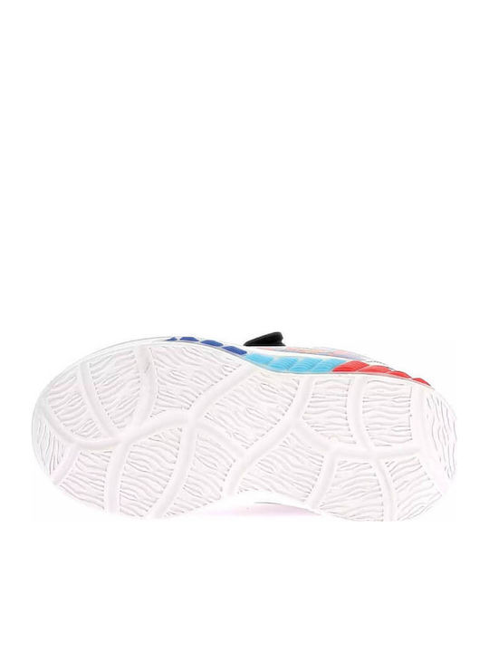 Παιδικά Sneakers Ανατομικά με Σκρατς & Φωτάκια Μαύρα