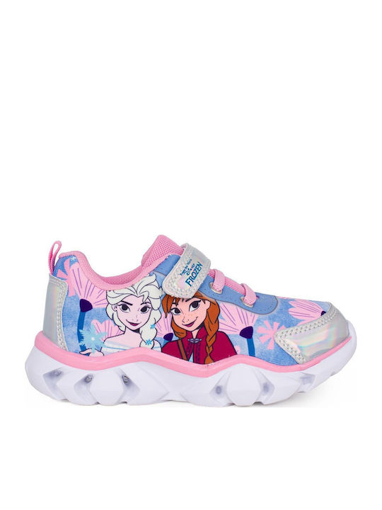 Kids Sneakers with Hoop & Loop Closure and Blue Lights