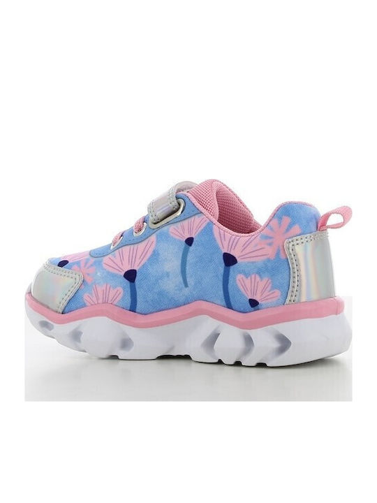Kids Sneakers with Hoop & Loop Closure and Blue Lights