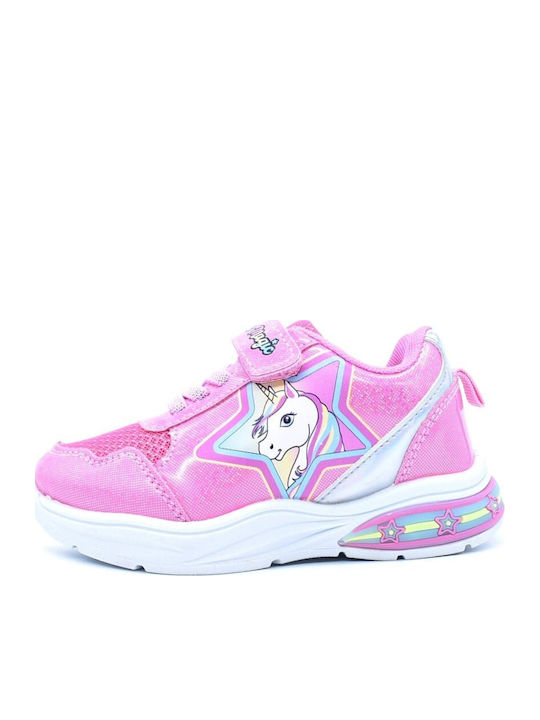 Unicorn Παιδικά Sneakers με Φωτάκια Φούξια