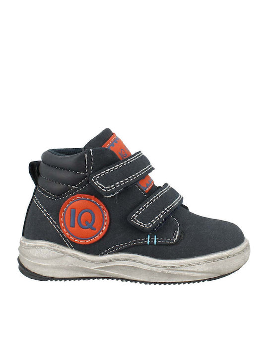 Andy Παιδικά Sneakers High Ανατομικά με Σκρατς Navy Μπλε