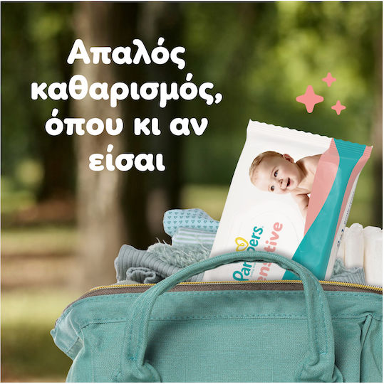 Pampers Sensitive Υποαλλεργικά Μωρομάντηλα χωρίς Οινόπνευμα & Parabens 160τμχ