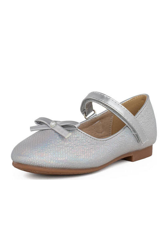Kids Ballerinas With Hoop & Loop Closure Leather White Athina