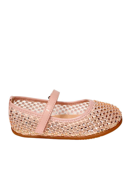 Kids Anatomic Ballerinas With Hoop & Loop Closure Pink