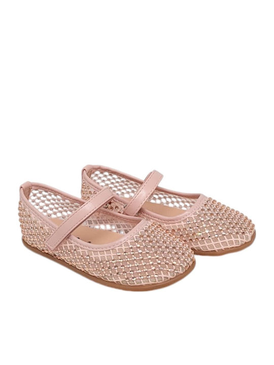 Kids Anatomic Ballerinas With Hoop & Loop Closure Pink