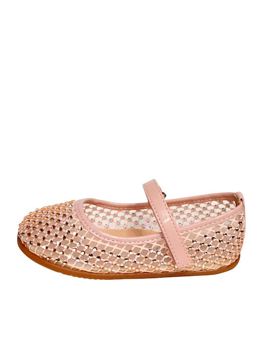 Kids Anatomic Ballerinas With Hoop & Loop Closure Pink