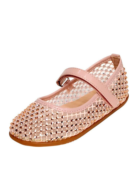 Kids Anatomic Ballerinas With Hoop & Loop Closure Pink