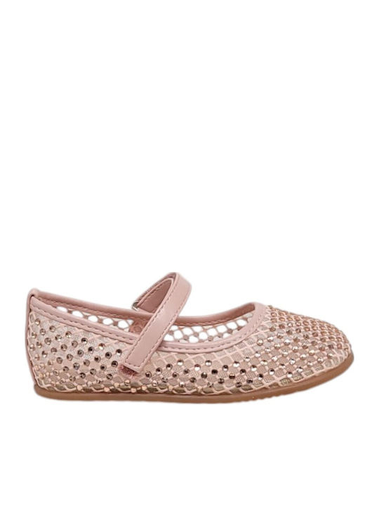 Kids Anatomic Ballerinas With Hoop & Loop Closure Pink