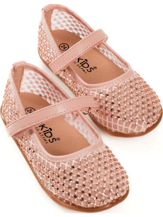 Kids Anatomic Ballerinas With Hoop & Loop Closure Pink