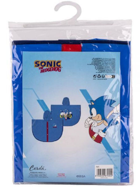 Sonic Waterproof Kids Casual Long Jacket with Hood Blue