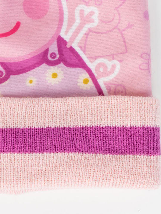 Peppa Pig Детски Шапки Комплект с Ръкавици Плетено Розов 2бр