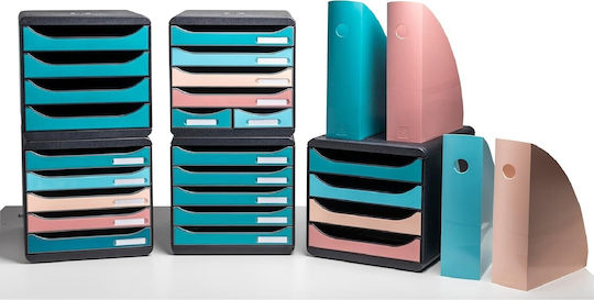 Exacompta Plastic Desktop Drawer Blue