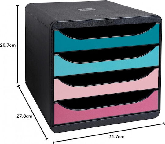 Exacompta Plastic Desktop Drawer Blue