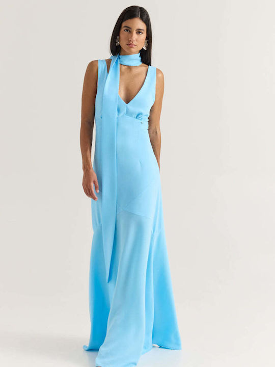 Summer Maxi Evening Dress Light Blue