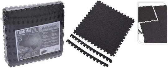 BigBuy EVA Gym Floor Puzzle Tatami Mat Black 6pcs 40x40cm