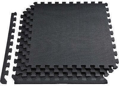 MotivationPro Gym Mats Puzzle Black 60x60x1.2cm 4 Pieces