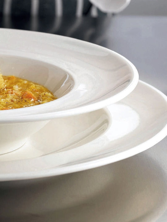 Porland Deep Porcelain Transparent Serving Plate with Diameter 22cm