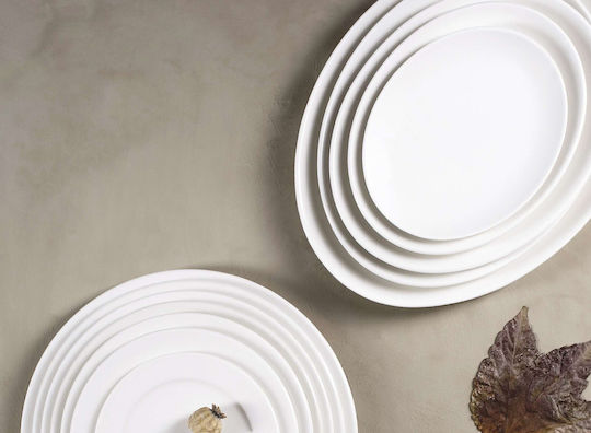 Porland Shallow Oval Serving Plate Made of Transparent Porcelain 30cm Porland Shallow Oval Serving Plate Made of Transparent Porcelain 30cm
