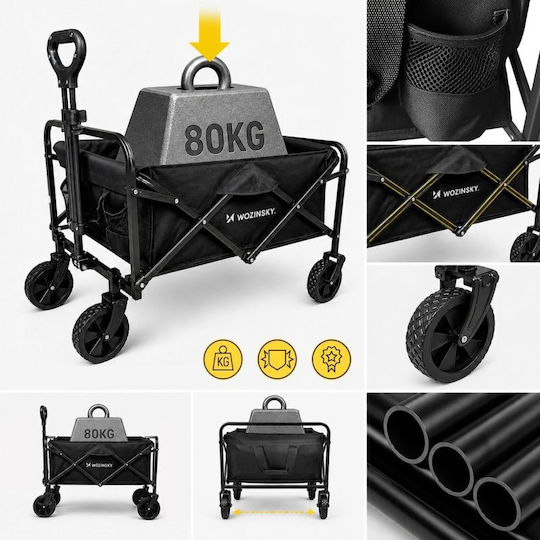 Wozinsky Collapsible Load Lifting and Transport System for Loads up to 80 kg in Black