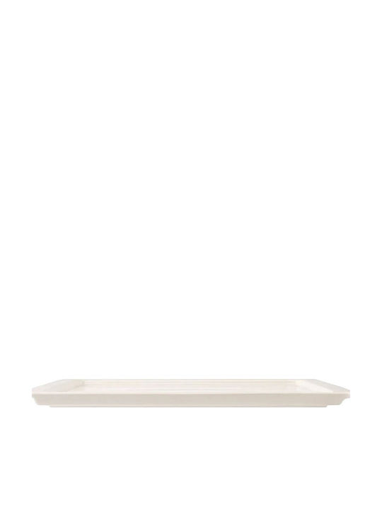 Porland Shallow Rectangular Serving Plate Porcelain Transparent 30x20cm