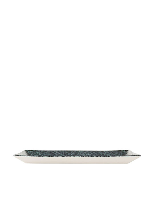 Porland Placă Joasă Rectangulară Din Porțelan Verde 32cm