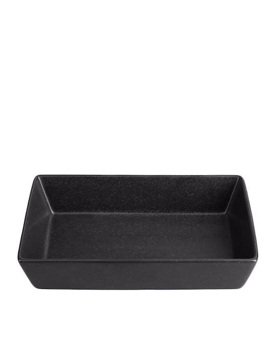 Porland Farfurie Joasă Rectangulară Din Porțelan Neagră 13x8.5cm
