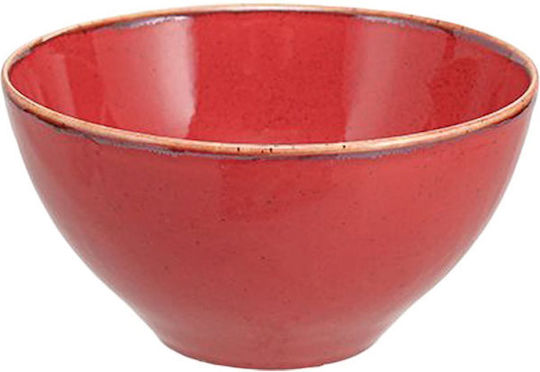 Porland Round Serving Bowl Made of Porcelain Red