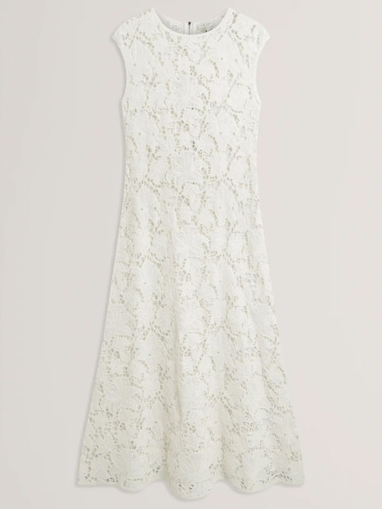 Sommer Midi Damenkleid Weiß