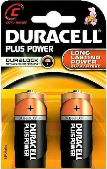 Duracell Μπαταρίες Αλκαλικές Plus C 2τεμ. Duracell