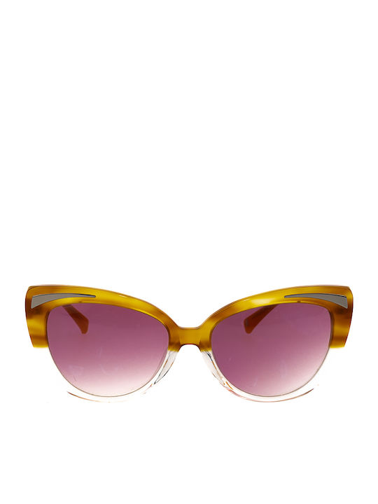 Gianfranco Ferre Women’s Sunglasses With Transparent Horn-Rimmed Frame And Transparent Lens 8053269166642