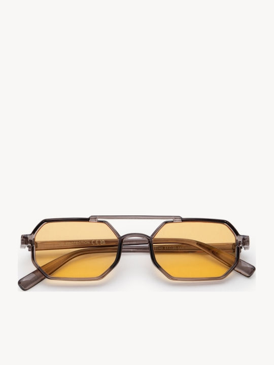 Luigi Unisex Sunglasses With Yellow Metallic Frame And Yellow Lens 4857823