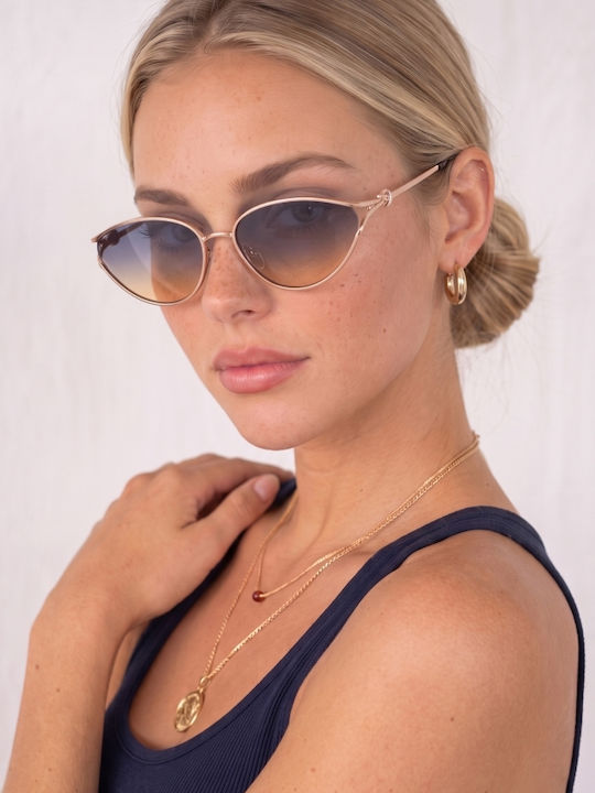 Luigi Women's Sunglasses with Pink Metallic Frame and Pink Lens