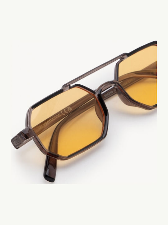 Luigi Unisex Sunglasses With Yellow Metallic Frame And Yellow Lens 4857823