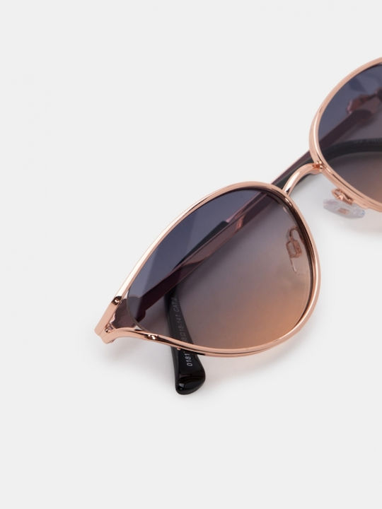 Luigi Women's Sunglasses with Pink Metallic Frame and Pink Lens