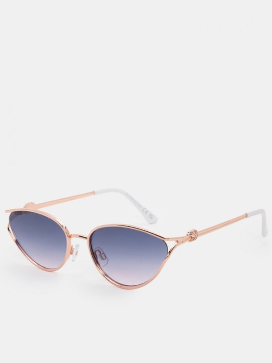 Luigi Women’s Sunglasses with Blue Metallic Frame and Blue Lens
