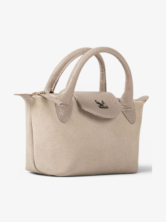 Leather Women's Handbag Beige