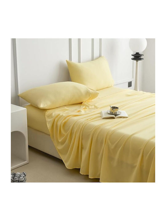 Kotonia Home Olandina Cearceaf De Pat Supraînălțat 220x240 cm Galben