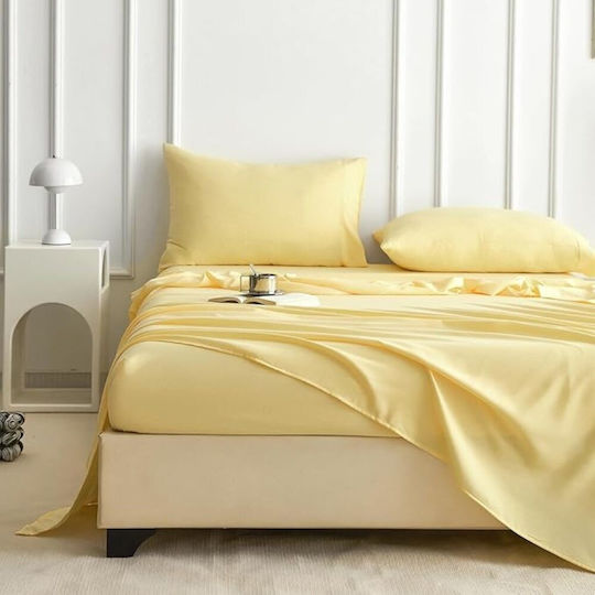 Kotonia Home Olandina Cearceaf De Pat Supraînălțat 220x240 cm Galben