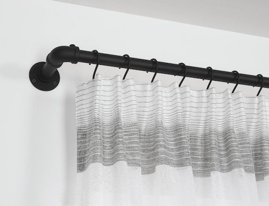 Μεταλλικό Κουρτινόξυλο Home Μονό Φ25mm 160εκ. Μαύρο