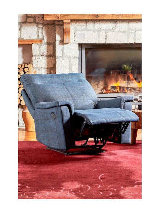 High Back Armchair Dark Blue 45x90x45cm