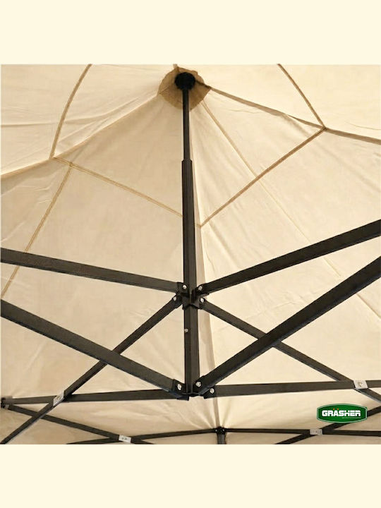 Grasher Zusammenklappbares Gazebo Garten Beige 3x4.5m