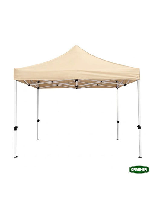 Grasher Zusammenklappbares Gazebo Garten Beige 3x3m