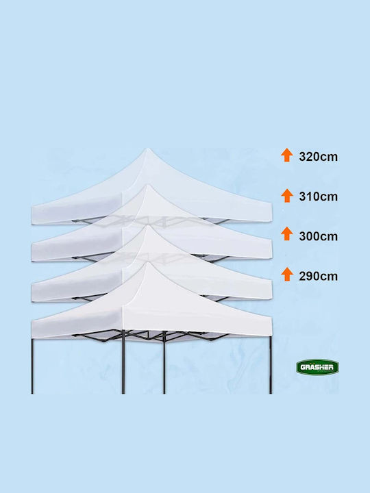 Grasher Zusammenklappbares Garten Gazebo Weiß 3x3m