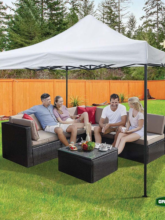 Grasher Zusammenklappbares Garten Gazebo Weiß 3x3m
