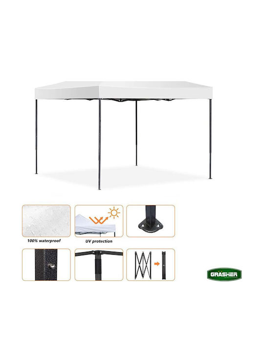 Grasher Zusammenklappbares Garten Gazebo Weiß 3x3m