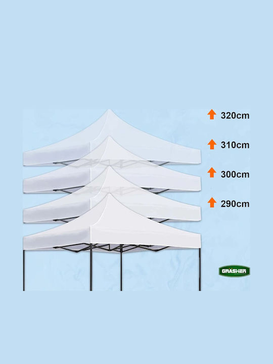 Grasher Πτυσσόμενο Κιόσκι Κήπου Λευκό 3x4.5m