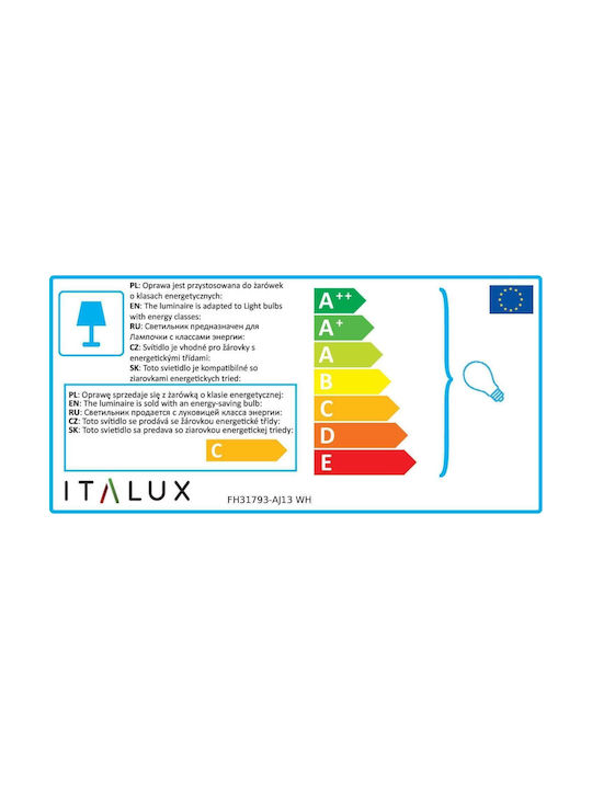 Italux Adjustable Pendant Light White with Socket GU10 57x10cm
