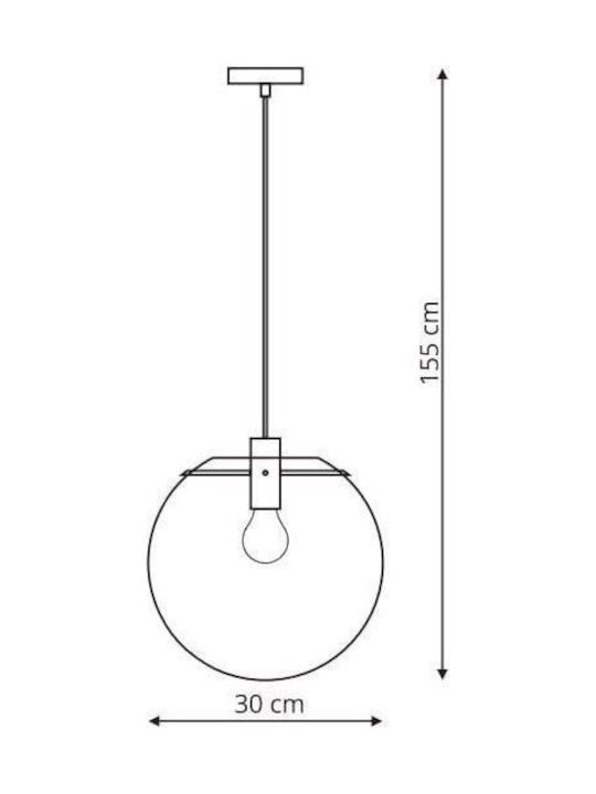 Light Prestige Pendant Light Gold with Socket E27 30x30x155cm