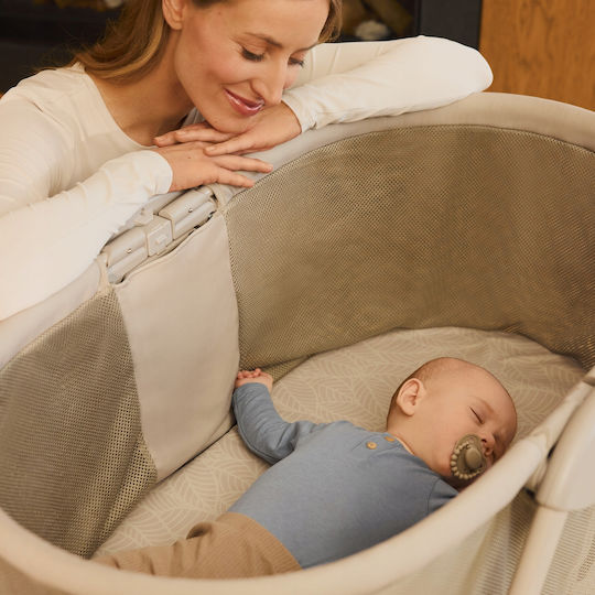 Lionelo Babywiege mit Matratze und Rädern Beiges